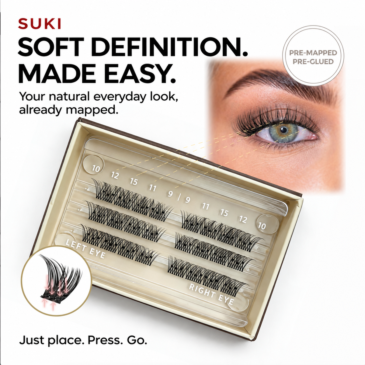 Suki Pre-Mapped Glueless Lash Kit – Natural Everyday Look